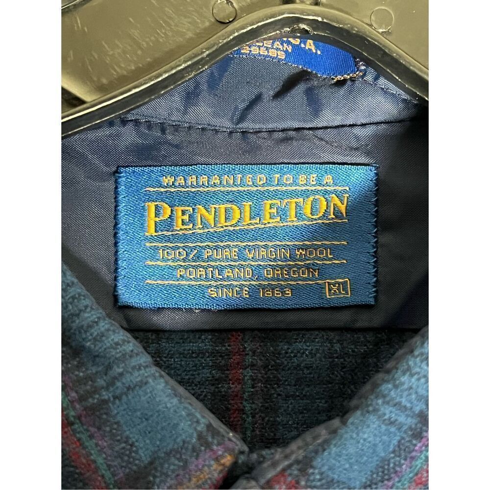 Pendleton Wool Blue Plaid Flannel Button Down Shi… - image 5